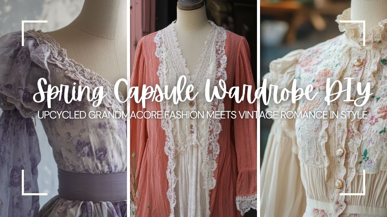 Spring Capsule Wardrobe DIY: Upcycled Grandmacore Fashion Meets Vintage Romance in Style