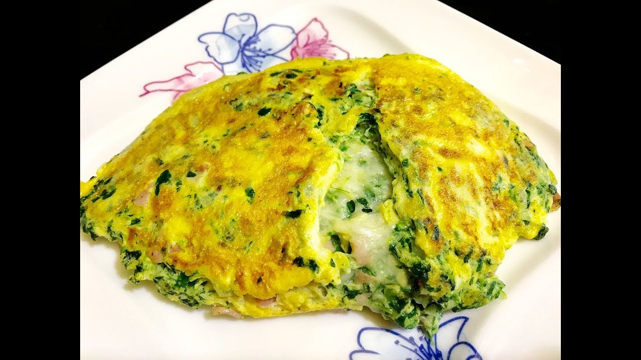 Spinach Ham Cheese Omelette Recipe : Breakfast Recipes