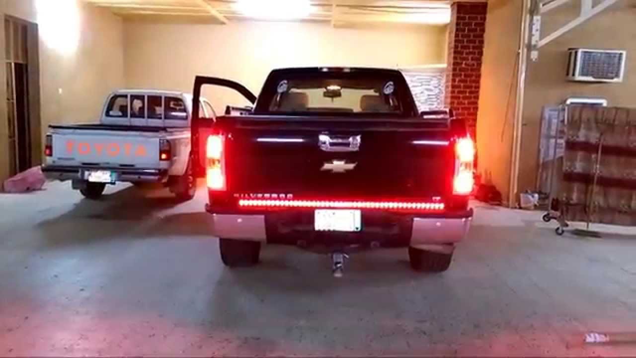 LED Tailgate Light Bar Installation طريقة تركيب إضاآت ال اي دي خلفي لسيارة سلفرادو