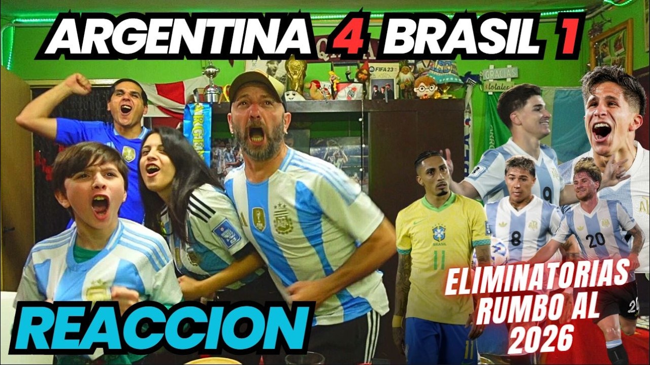 ARGENTINA 4 vs BRASIL 1 - Reacciones de Hinchas Argentinos - Eliminatorias Sudamericanas