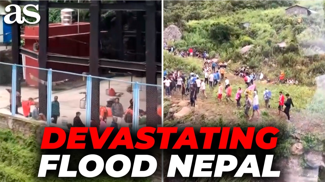 Aerial footage reveals CATASTROPHIC MUD DESTRUCTION in Nepal's Rasuwa district