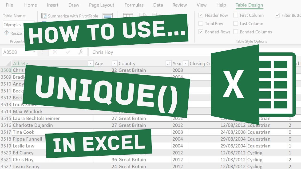 How to Use the UNIQUE Function in Excel