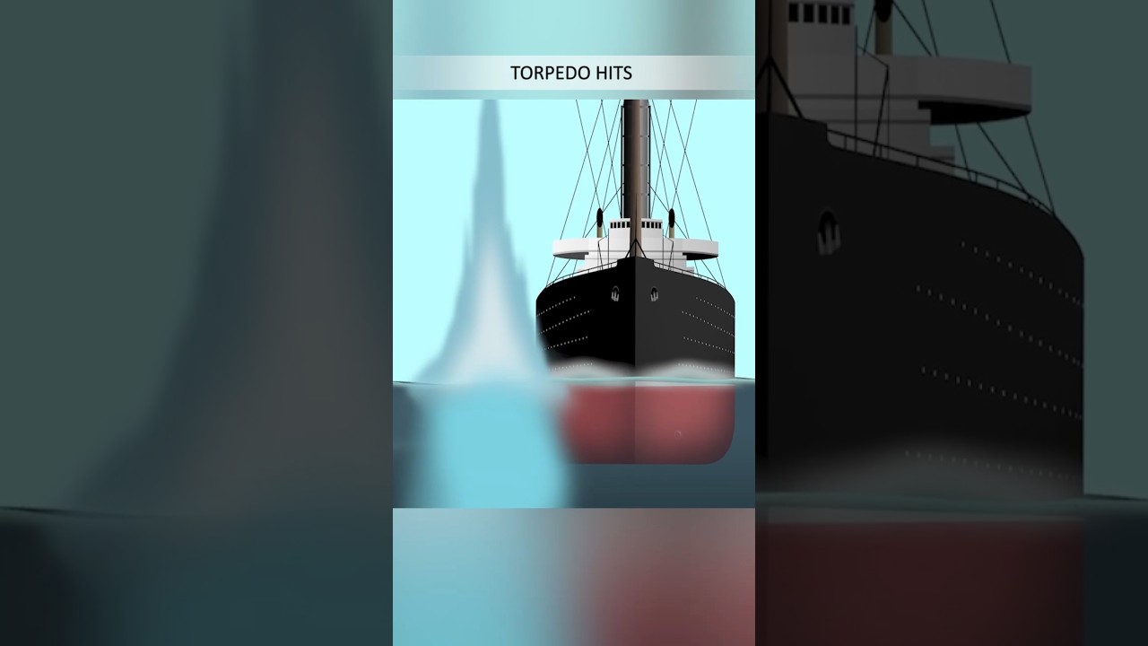 Submarine Animation, German Uboat U20 launches torpedoes at Lusitania shipwreck animation #shipwreck
