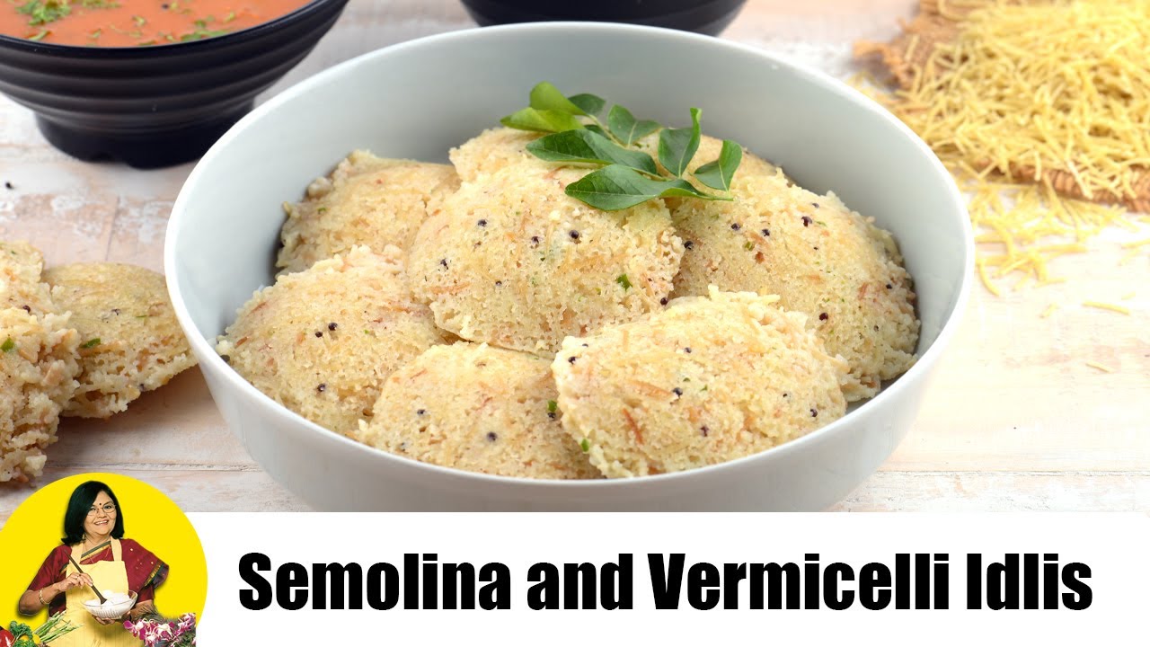 Semolina and Vermicelli Idlis by Tarla Dalal