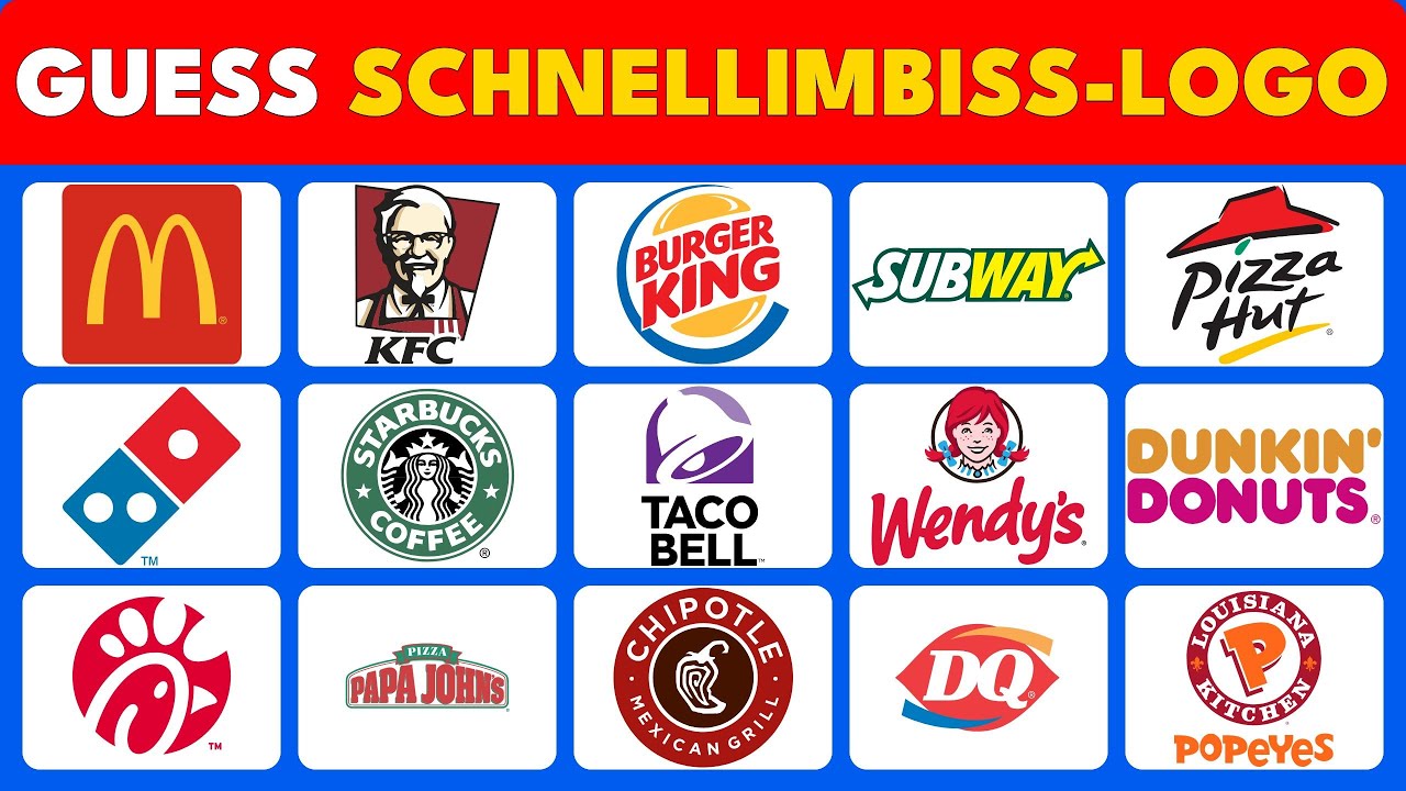 Errate das Logo: 40 Schnellimbiss-Logos Herausforderung!