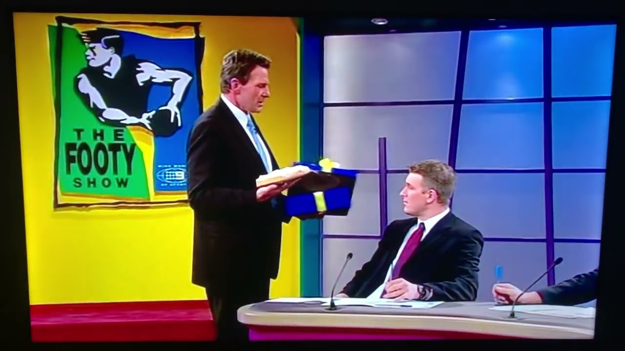 Channel Nine AFL Footy Show Sam Newman David Schwarz Pie Incident 2001