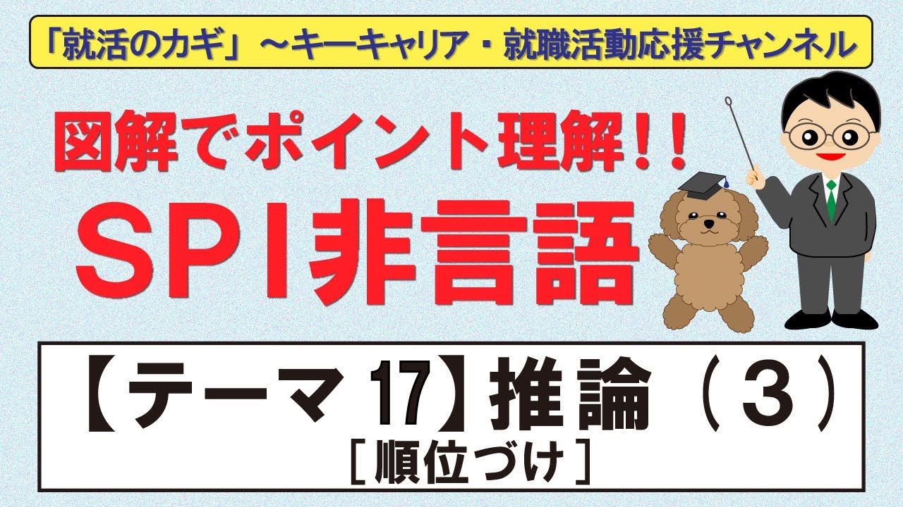 図解でポイント理解！SPI非言語～【テーマ17】推論（３）順位付け
