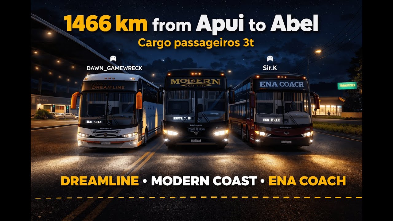 1466KM NIGHT BUS JOURNEY 🚍 | Dreamline vs Modern Coast vs ENA Coach | ETS2