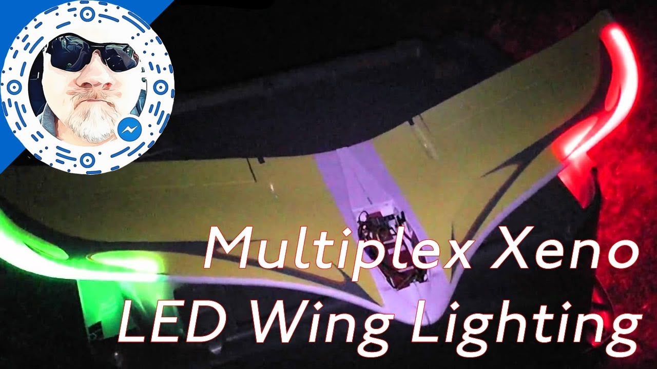 Multiplex Xeno #05 - LED Lights Wing Lighting tests - LED Flying Wing