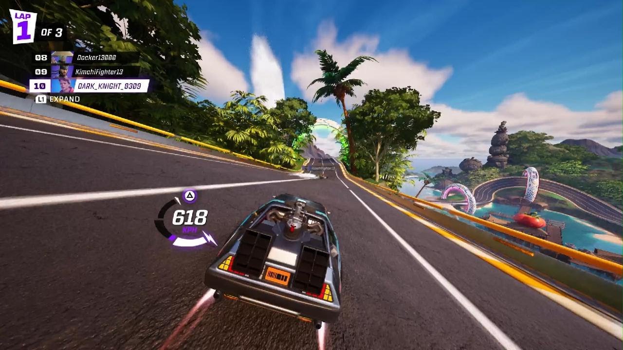 Fortnite racing with the DeLorean!