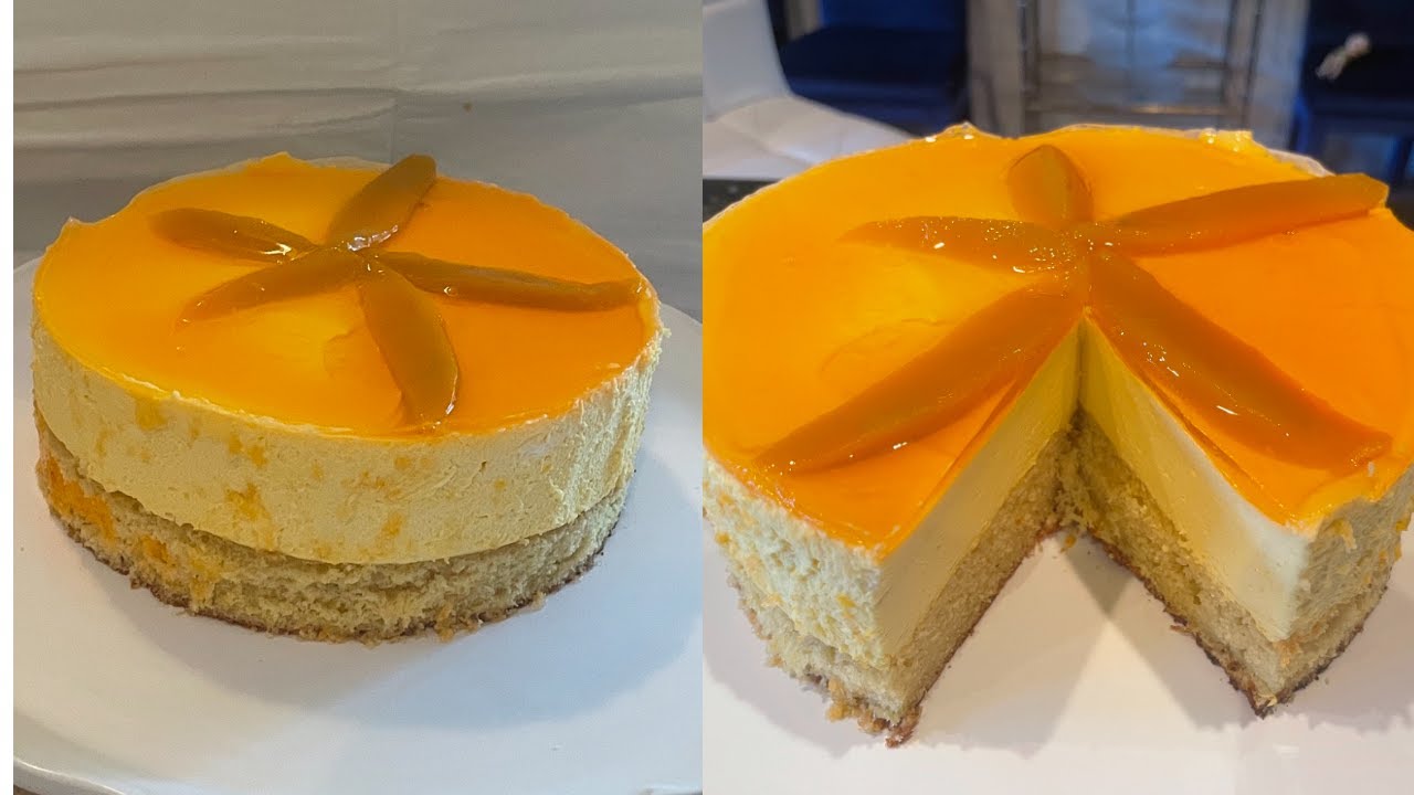 Best and Easy Mango  Mousse Cake Recipe- Fruit Jello and cake