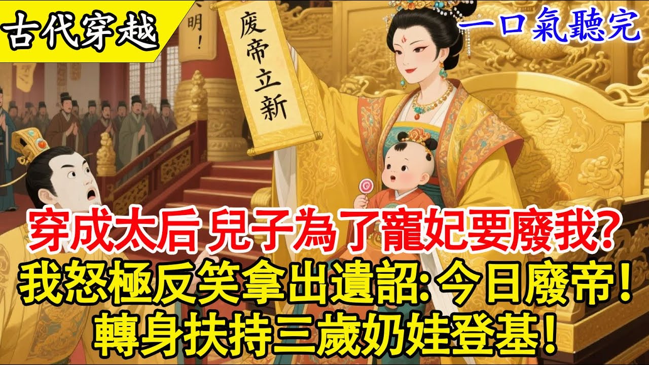【一口氣聽完】穿成太后，兒子為了寵妃要廢我？我怒極反笑拿出遺詔：今日廢帝！轉身扶持三歲奶娃登基！#穿越 #古言 #有聲書 #完結 #爽文
