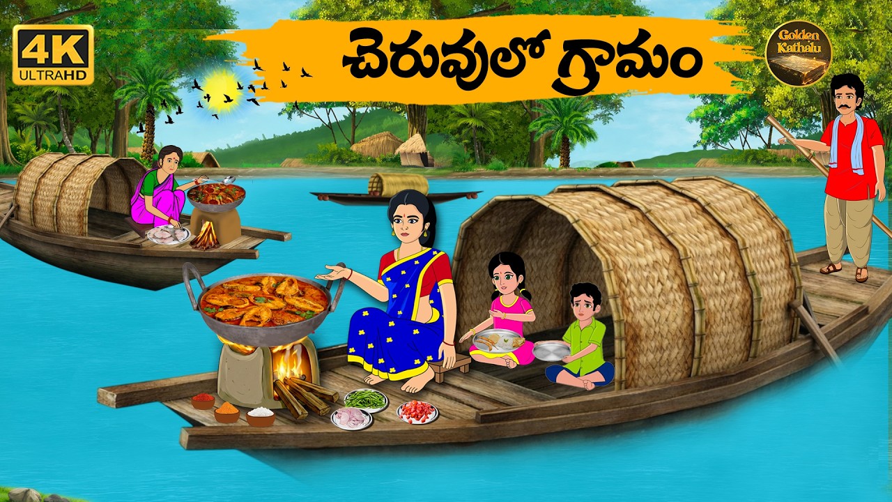 చెరువులో గ్రామం -Telugu stories - Golden Kathalu 07 - Neethi Kathalu - Telugu Moral Stories