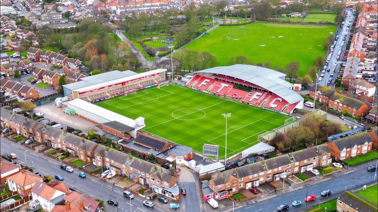 Fleetwood Town FC Highbury Sdadium by Drone