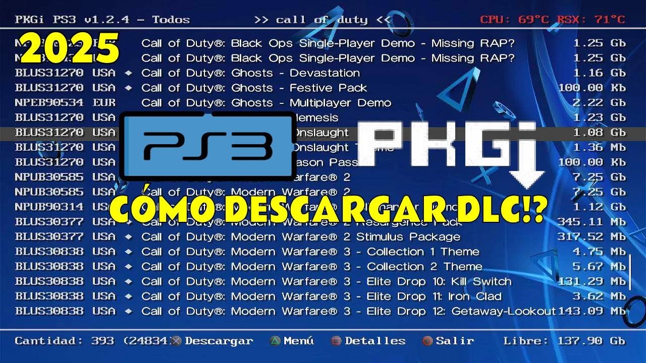 CÓMO DESCARGAR DLC DE CUALQUIER JUEGO DE PS3 DESDE PKGI