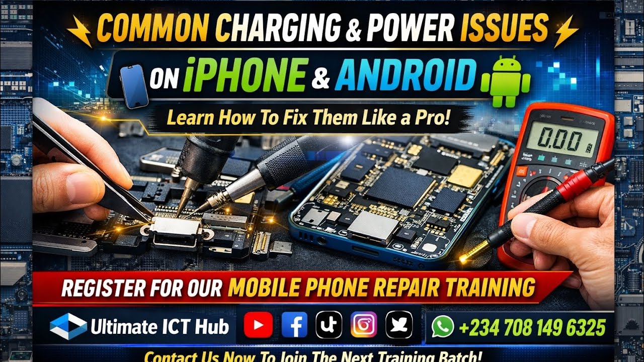 Common iPhone and android power and charger issue_repairs. #problemfix @YouTube @UltimateIctHub 