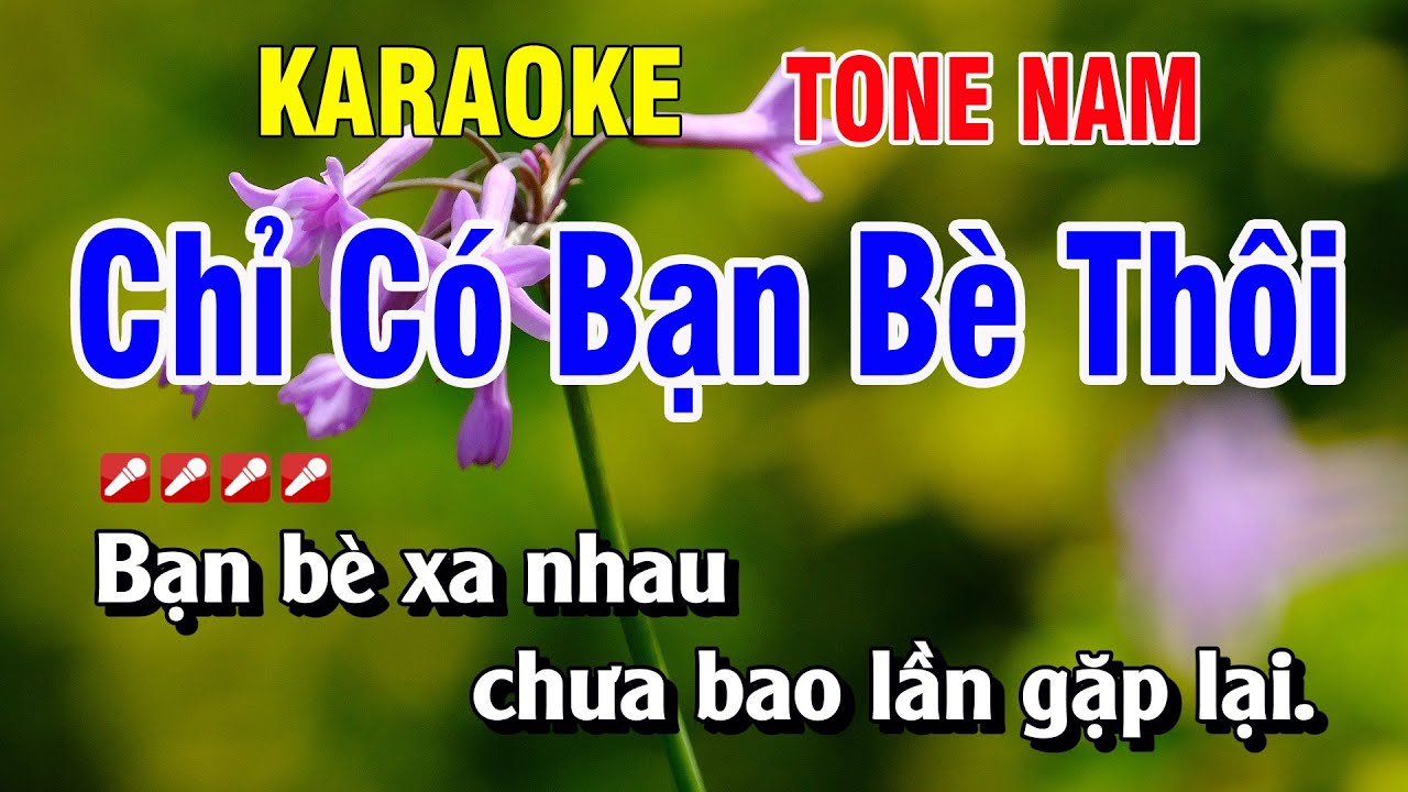 Karaoke Chỉ Có Bạn Bè Thôi Tone Nam Nhạc Sống | Hoàng Luân