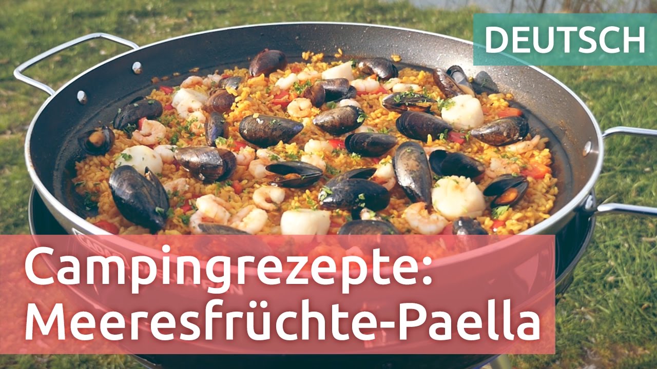 Rezepte für den Camping-Grill - Teil 1: Meeresfrüchte-Paella auf dem Carri Chef