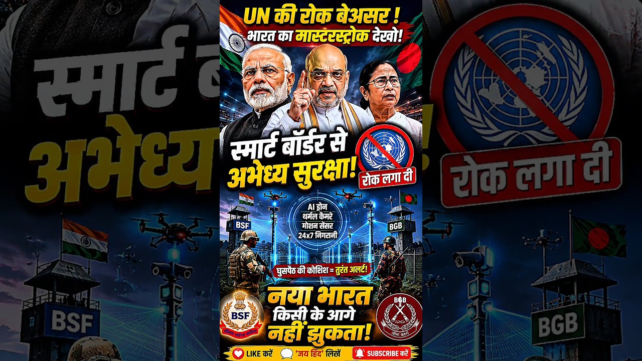 UN Ne Roki India Ki Border Fencing? Dekhiye Amit Shah Ka Digital Masterstroke! | India-Bangladesh