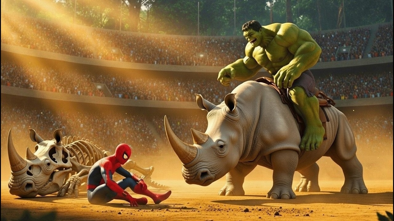 🦏🕷️ SPIDERMAN Wins the Rhinoceros Racing Championship – Epic Racing Challenge 🦏🕷️