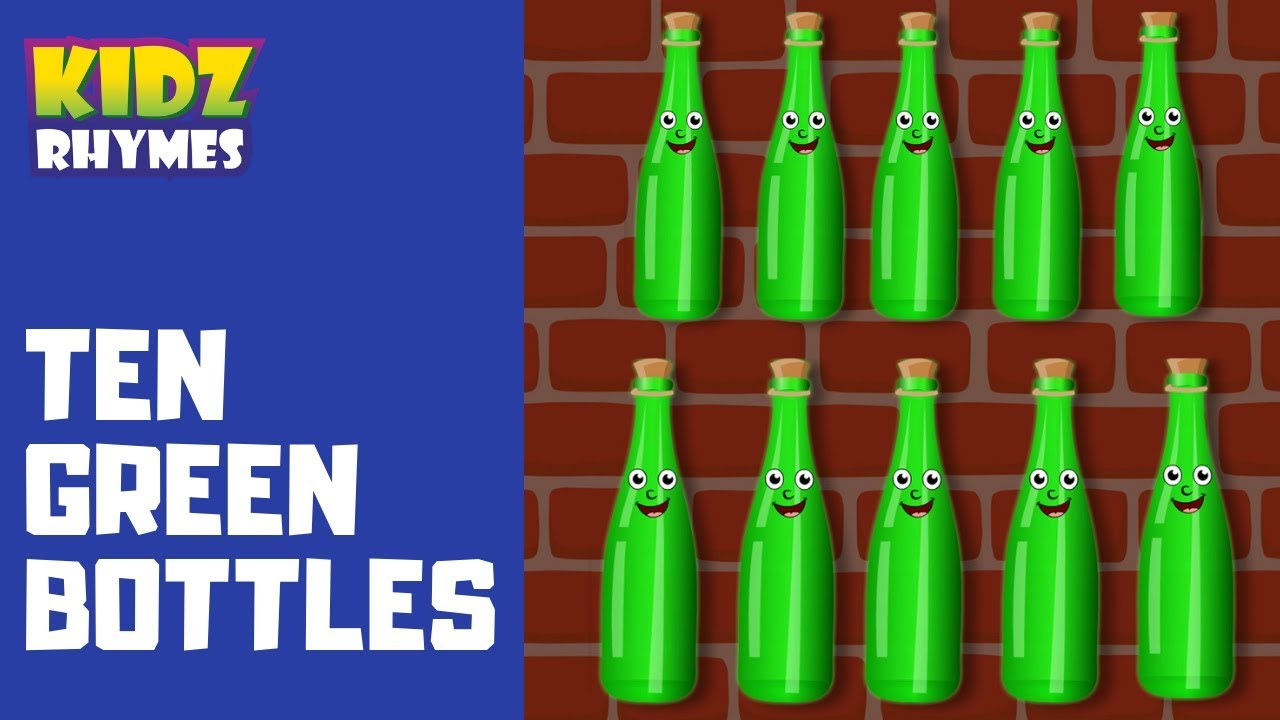 10 Green Bottles | Fun Counting Nursery Rhyme for Kids | Kidz Rhymes