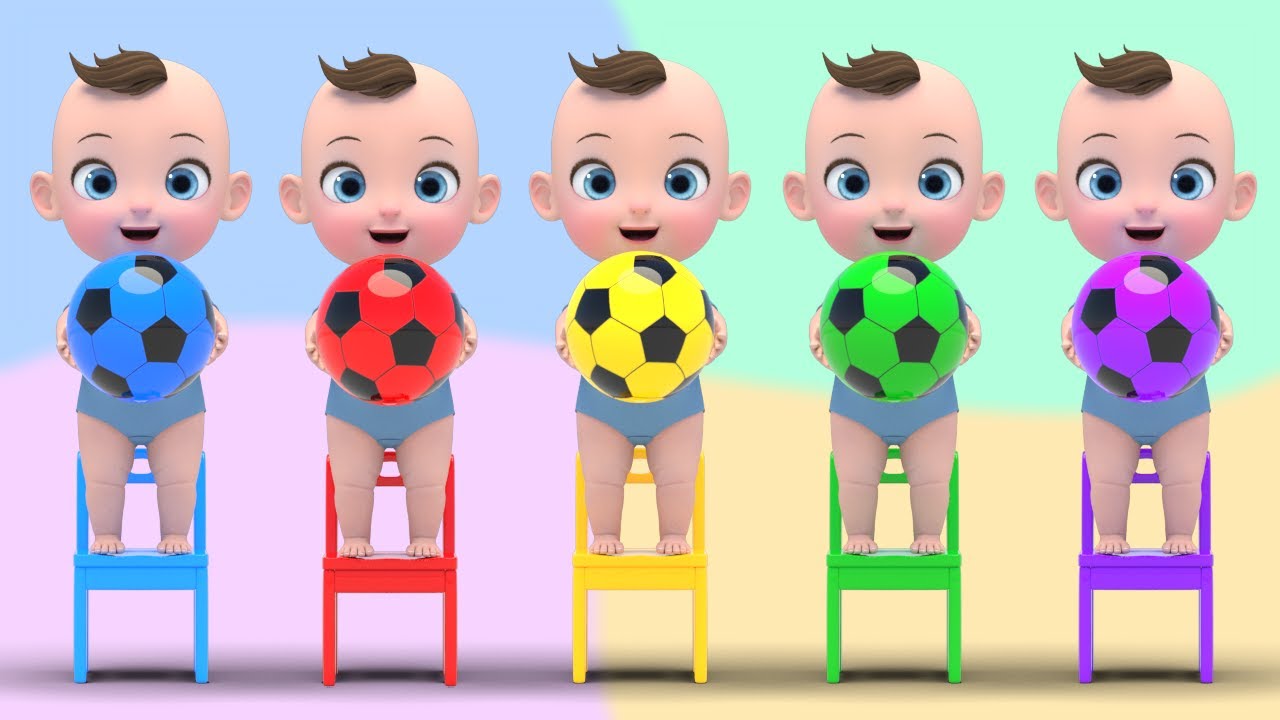 5 Color Song! | Five Little Monkeys Jumping On The Bed Nursery Rhymes | Baby & Kids Songs