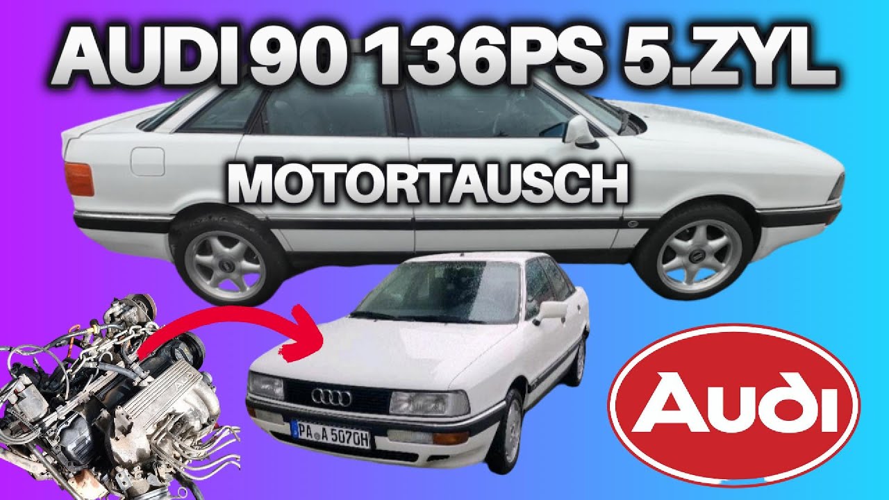 AUDI 90 2.3 5 ZYLINDER! DIE LUFTPUMPE FLIEGT RAUS! NEUER MOTOR MUSS HER! #audi #car #alltag #auto