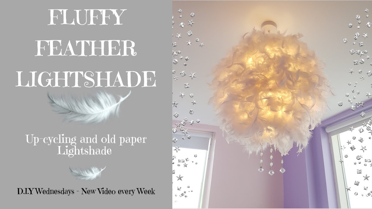 FEATHER BOA LIGHTSHADE || USING POUNDLAND ITEMS || D.I.Y WEDNESDAYS