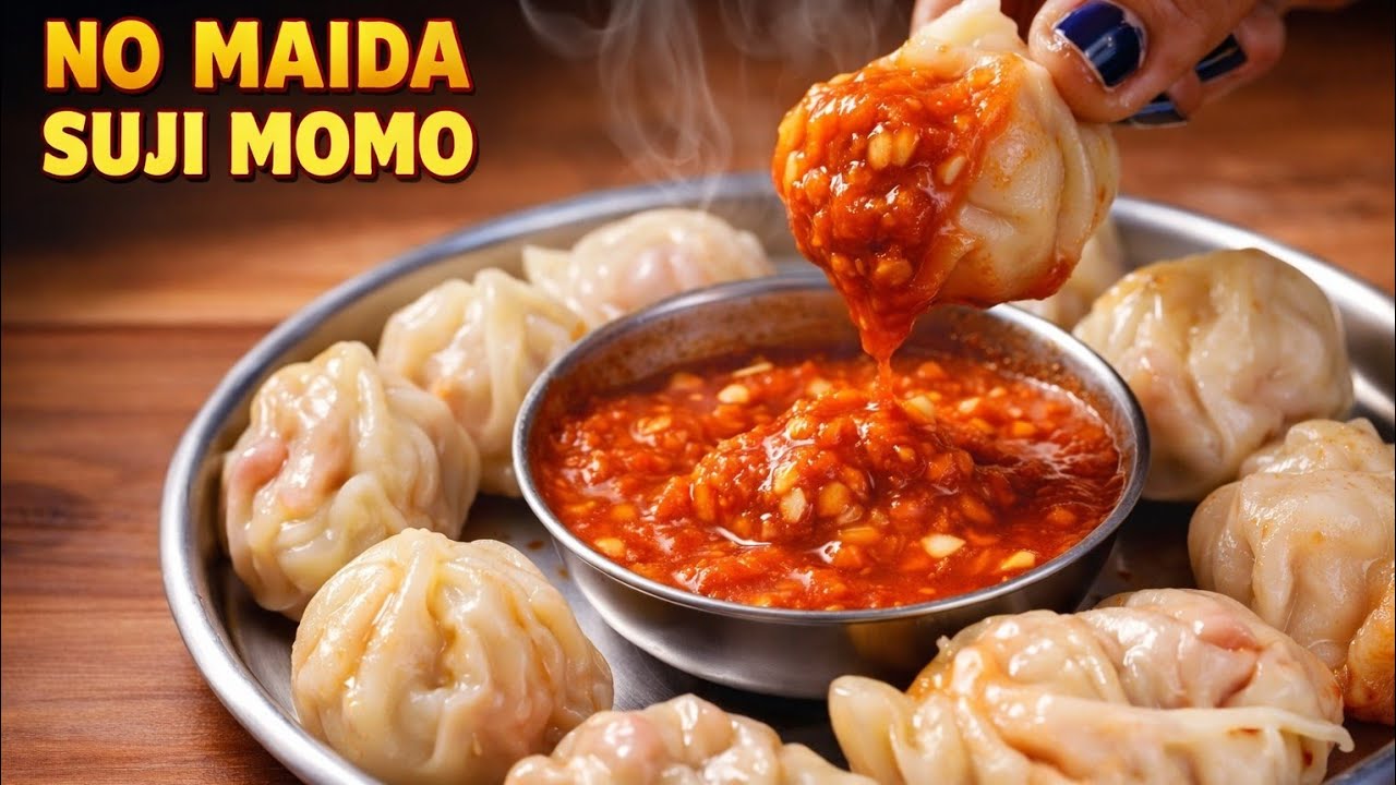 मार्केट के मोमोज भूल जाएं — बिना मैदा बनाएं सॉफ्ट वेज मोमोज + चटनी | Easy Street Style Momos Recipe