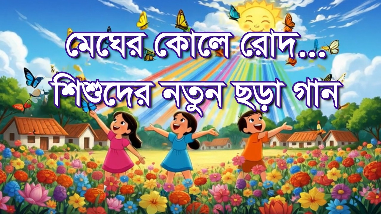 মেঘের কোলে রোদ হেসেছে | মেঘ-রোদ-প্রজাপতির গল্প | শিশুদের ছুটির দিনের ছড়া গান