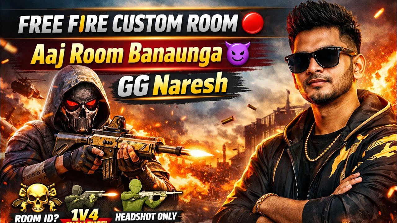 FREE FIRE CUSTOM ROOM 🔴 | Aaj Room Banaunga 😈 | GG Naresh