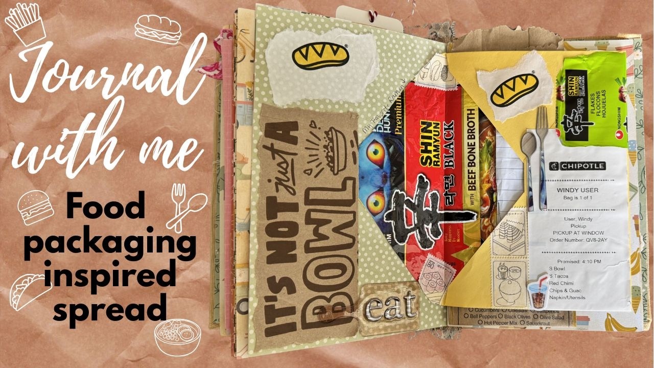 JOURNAL WITH ME | FOOD INSPIRED SPREAD | JUNK JOURNAL