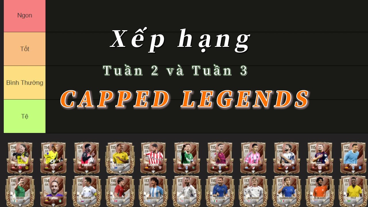 Xếp hạng chi tiết Cầu thủ CAPPED LEGEND - TUẦN 2 + TUẦN 3