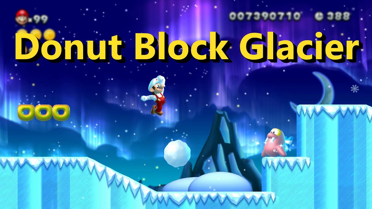 NSMBU Custom Level - Donut Block Glacier