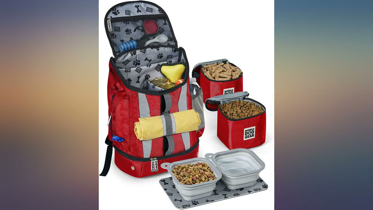 Mobile Dog Gear, Dog Travel Bag, Drop Bottom Week Away Backpack for Medium and review