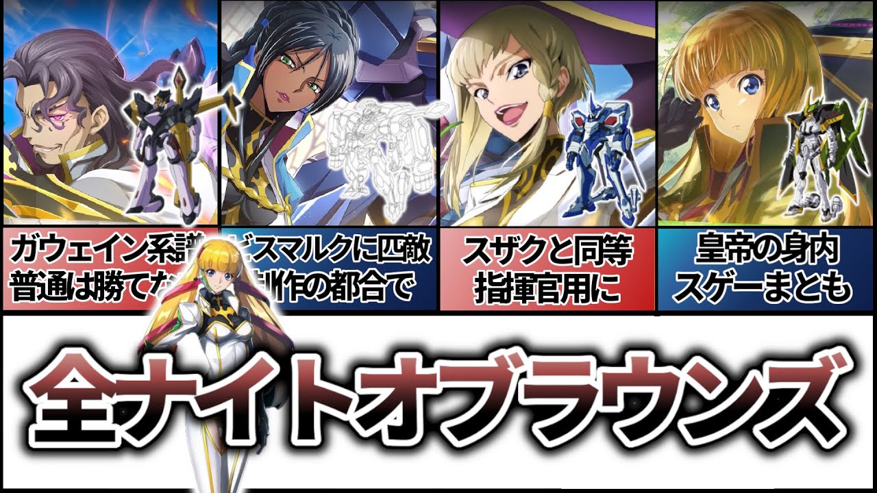 【ギアス解説】全ナイトオブラウンズ機体・パイロット解説