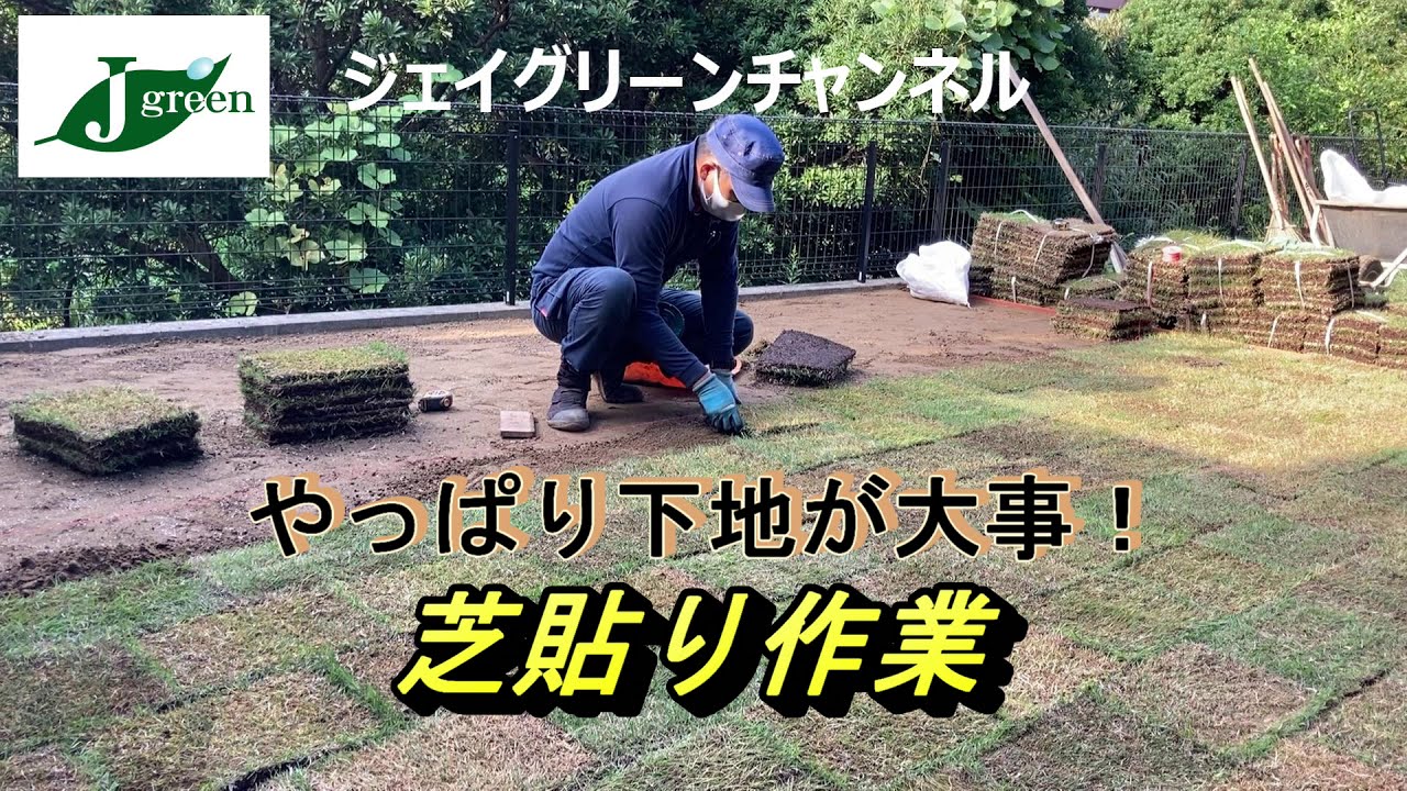 元気な芝生を作る！下地からの芝張り作業