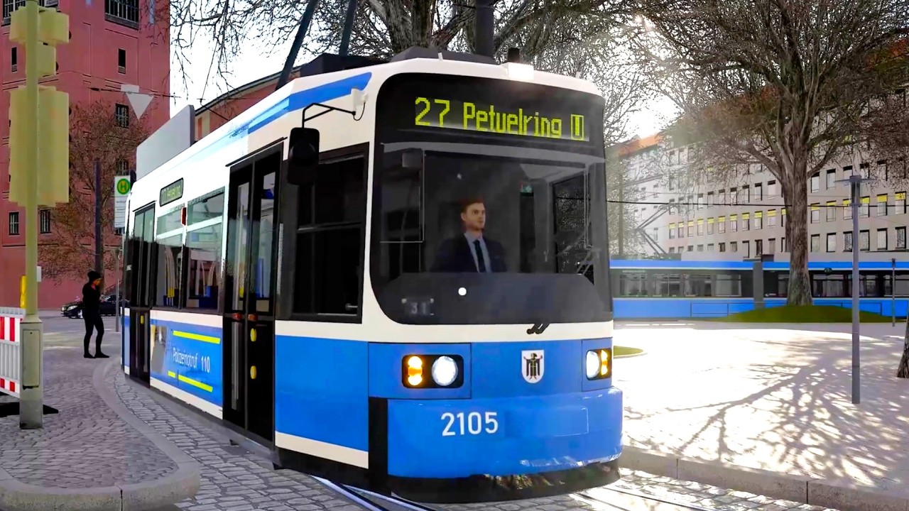 TramSim Munich - Snowy Christmas Day! 4K
