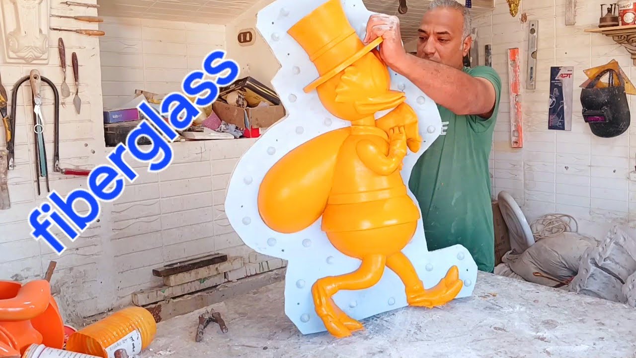 .طريقة صب التحف الكبيرة بالفايبر جلاس . .How to cast large artifacts with fiberglass