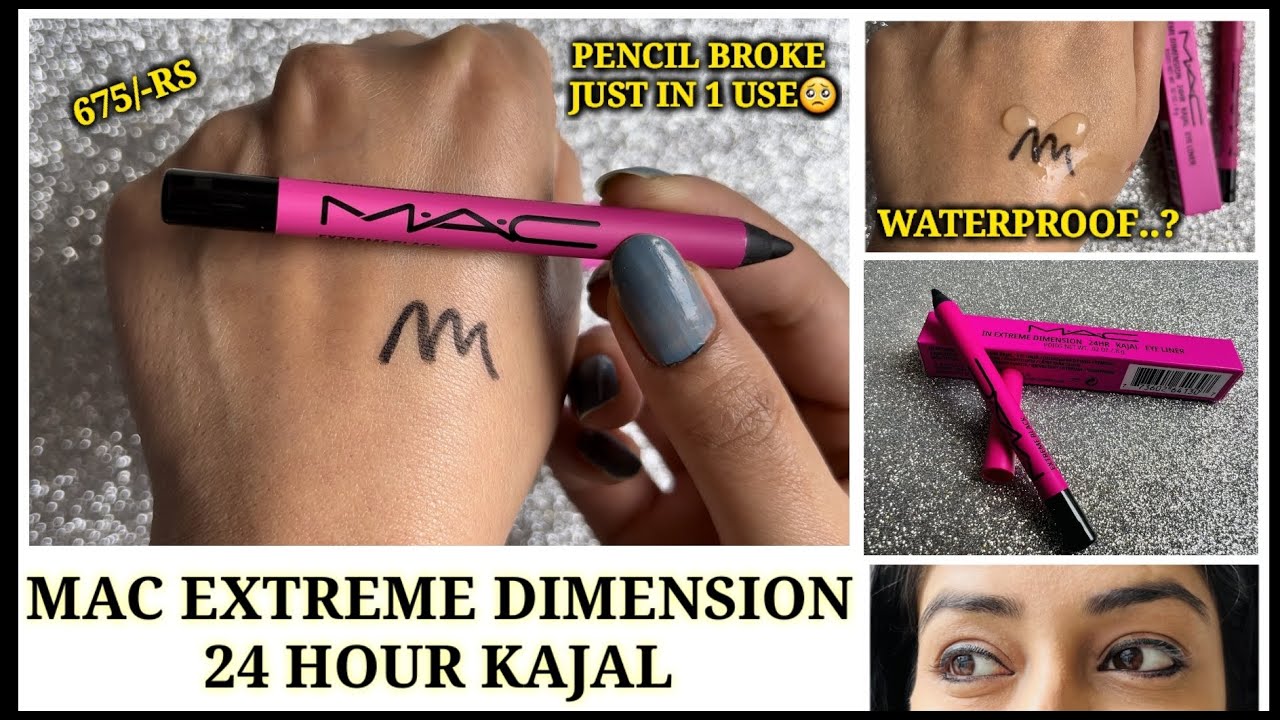 MAC Extreme Dimension 24hr Kajal Eye Liner Review || MAC MINI KAJAL REVIEW || 675/- Rs Only ||