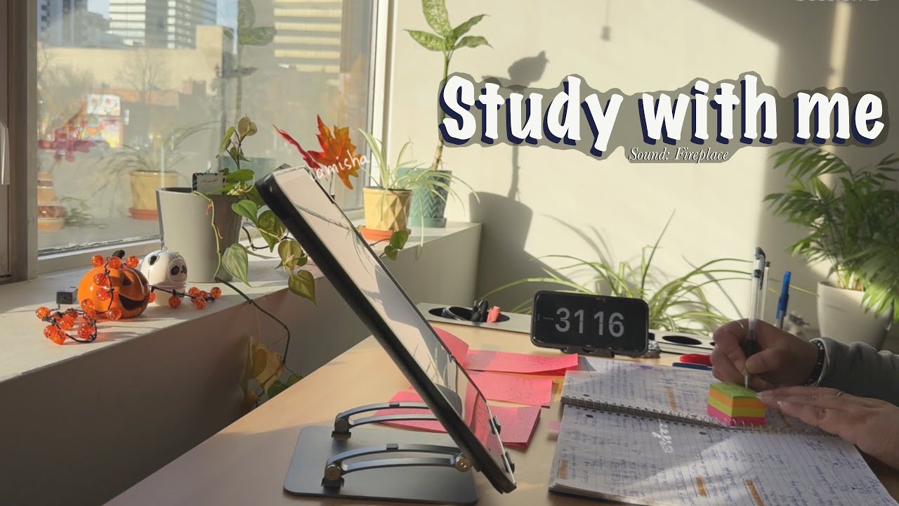 2 Hours study with me | Pomodoro, 50/10, firesound crackle, Focus and productivity sessions
