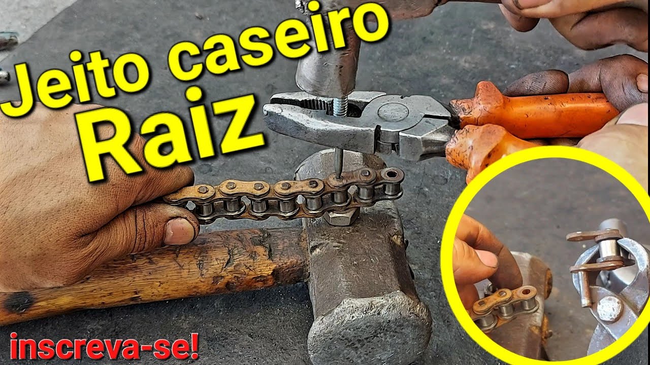 Tirando pedaço da corrente do jeito caseiro raiz com prego