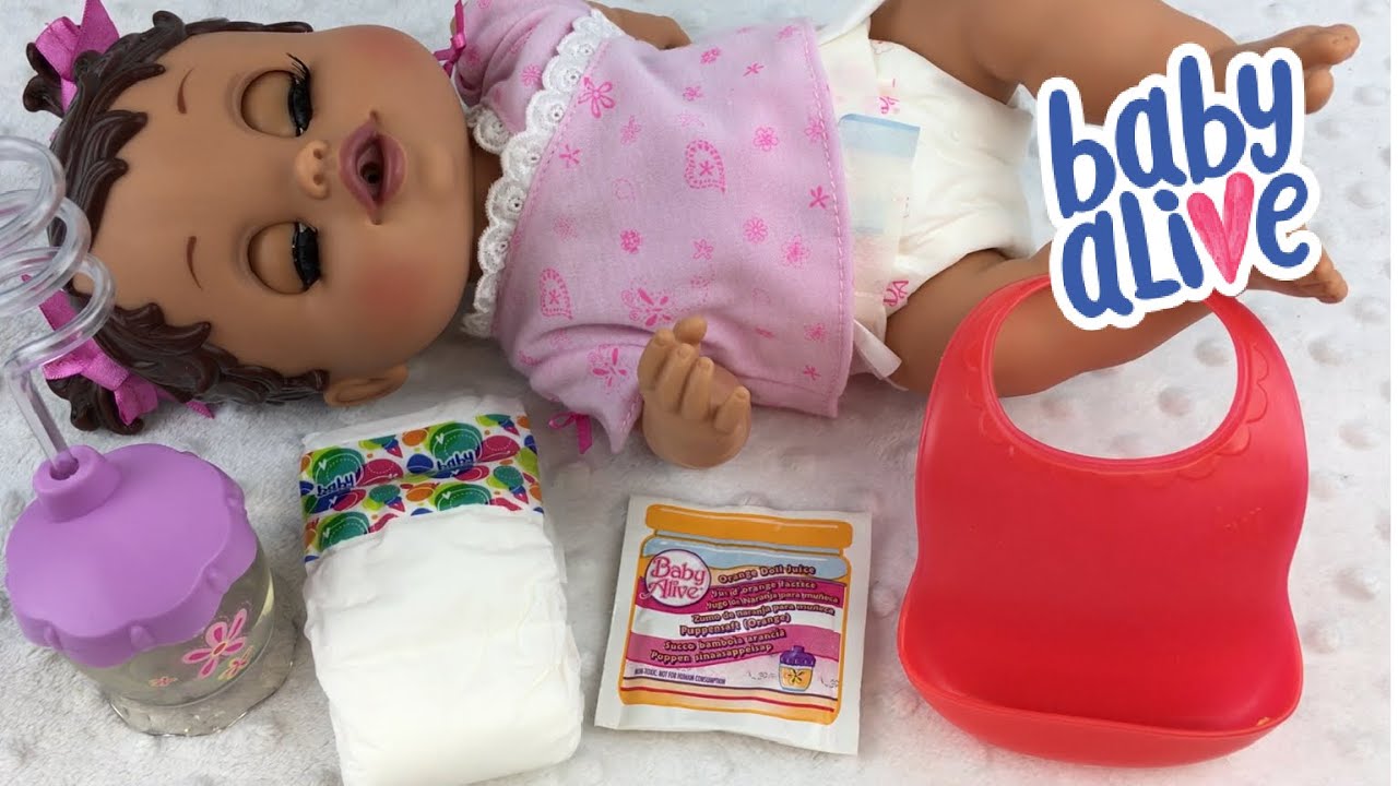 Baby Alive Sip n Slurp Drinks Vintage Orange Doll Juice through her Crazy Straw