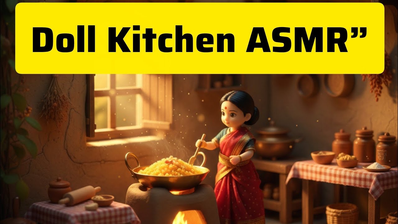 Miniature Doll Cooking Rava Halwa | Peaceful Indian Village ASMR