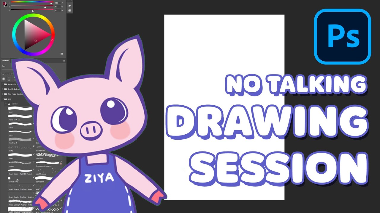 [No Talking] Drawing Session with Ziya