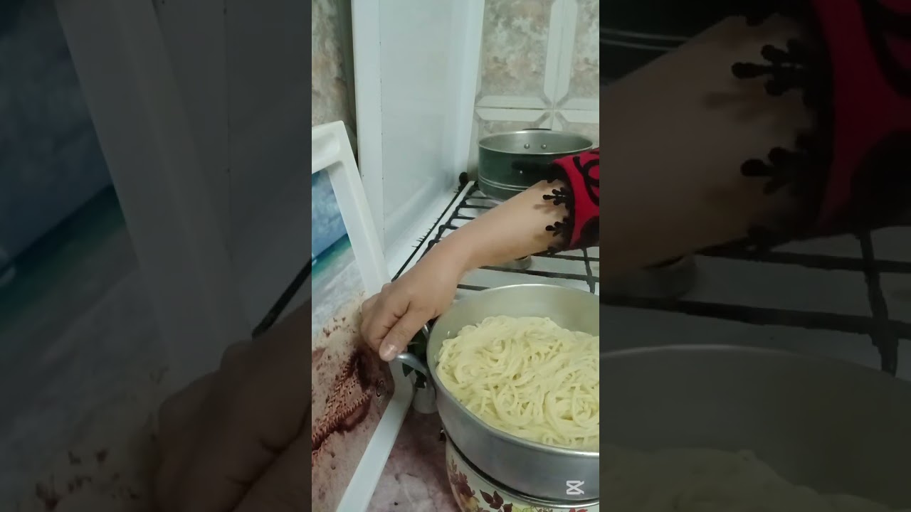 سباغيتي بالكفتة مقلية #ام وليد#تدابير