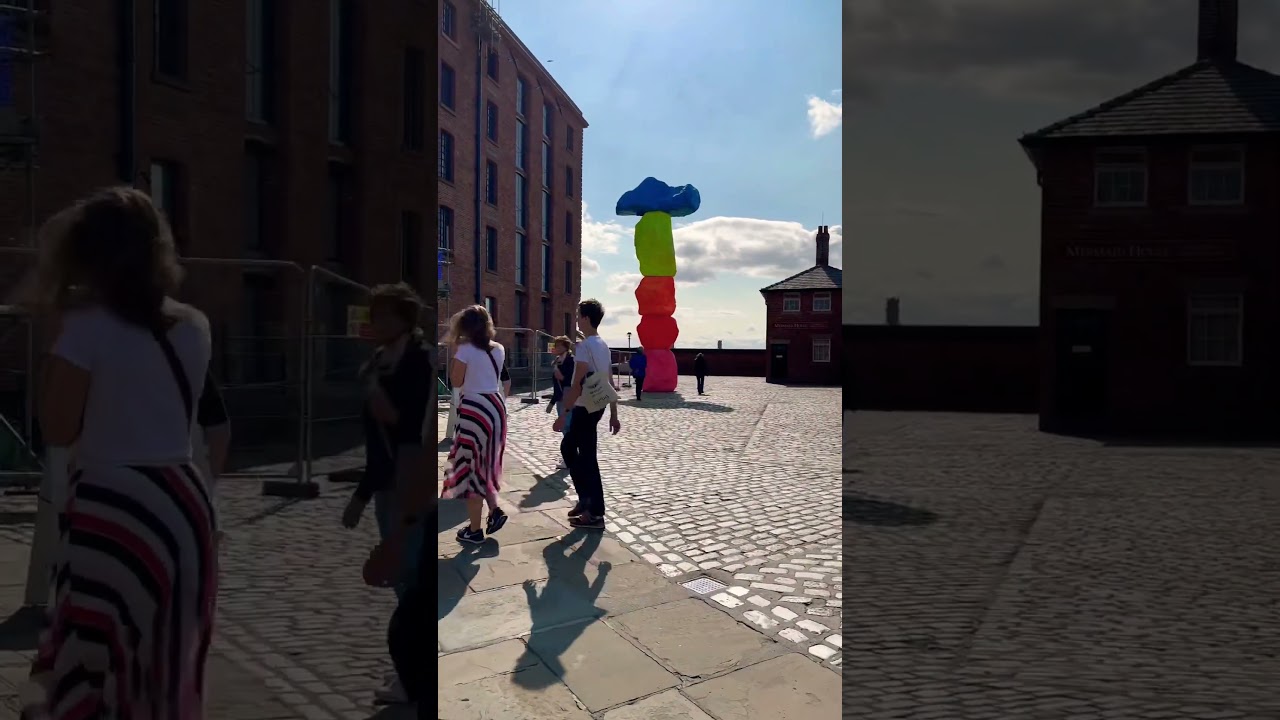 The Tate Liverpool(10 meter high Sculpture)pyramid of rock by Ugo 