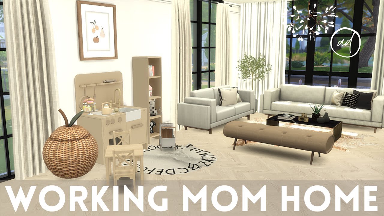 WORKING MOM with Toddler & Baby || Sims 4 || CC SPEED BUILD + CC List