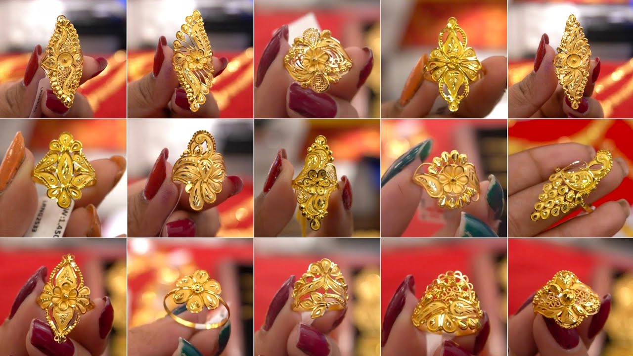 Gold ring designs for womens with price/ 1 gram gold ring design / sonar angti design ||