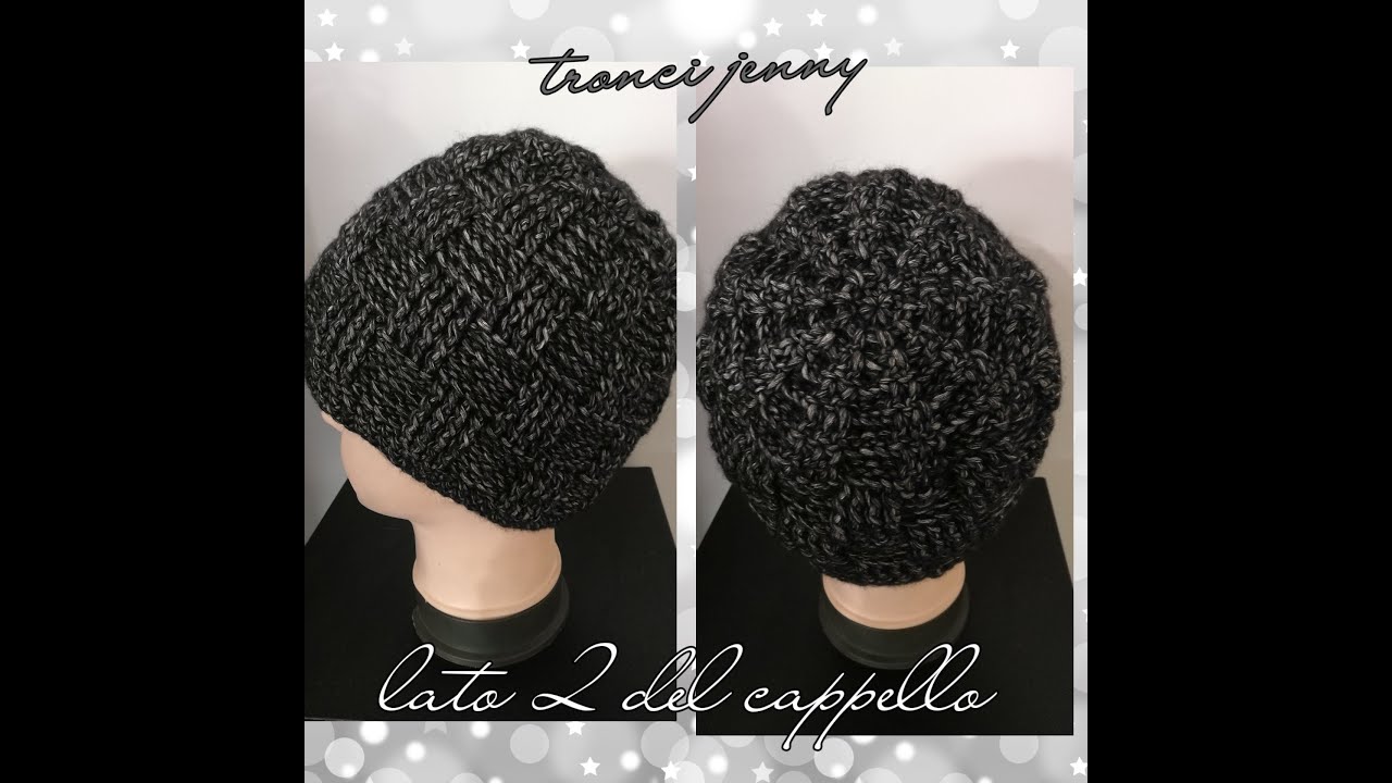 cappello uomo/donna double face ad uncinetto